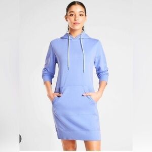 Athleta dress Sundown Hoodie Sweatshirt Dress Blue long sleeve comfortable​​